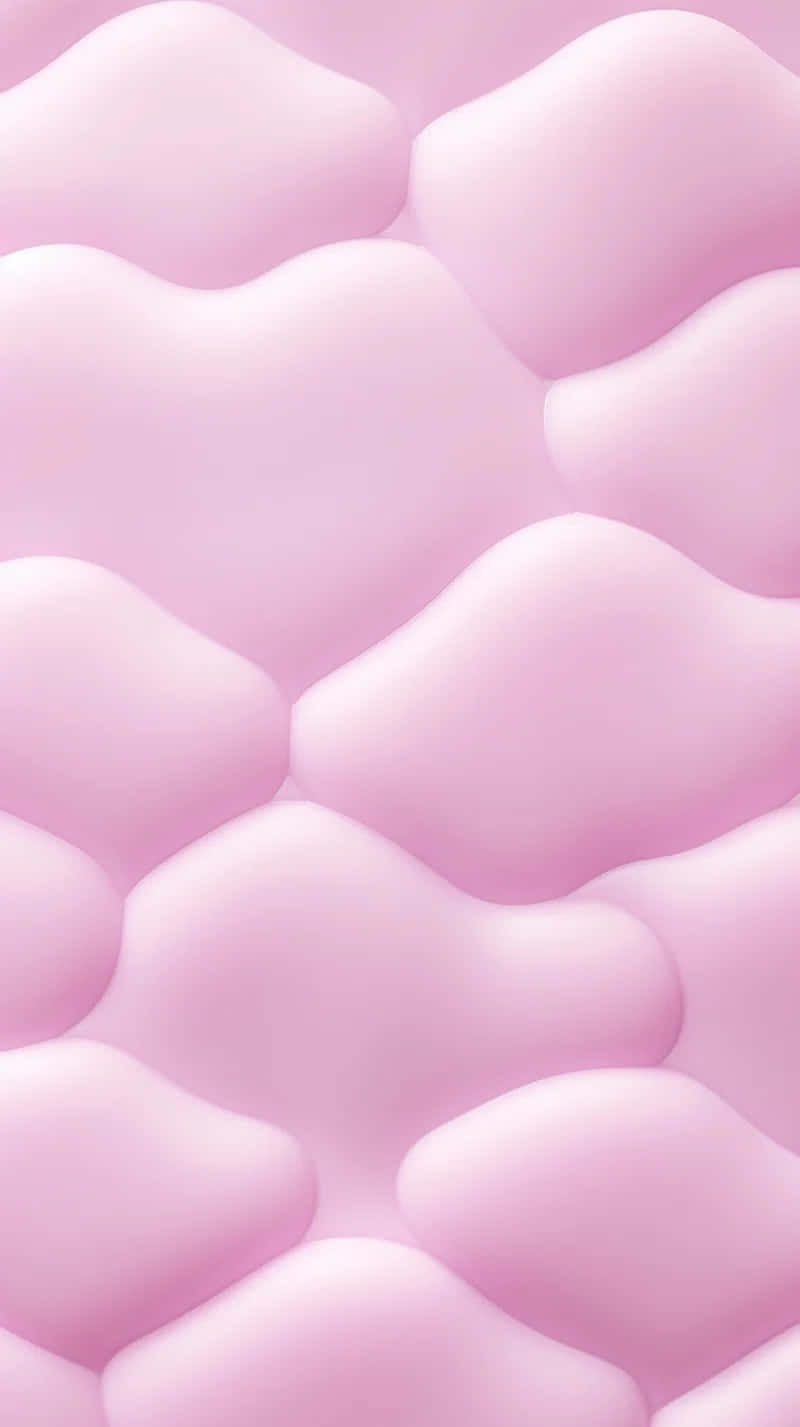 Pink Puffy Cloud Pattern Wallpaper