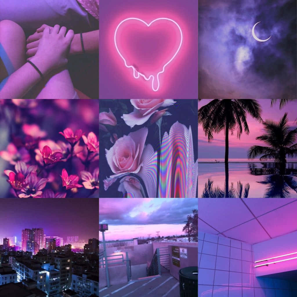 Pink Purple Aesthetic Collage Wallpaper