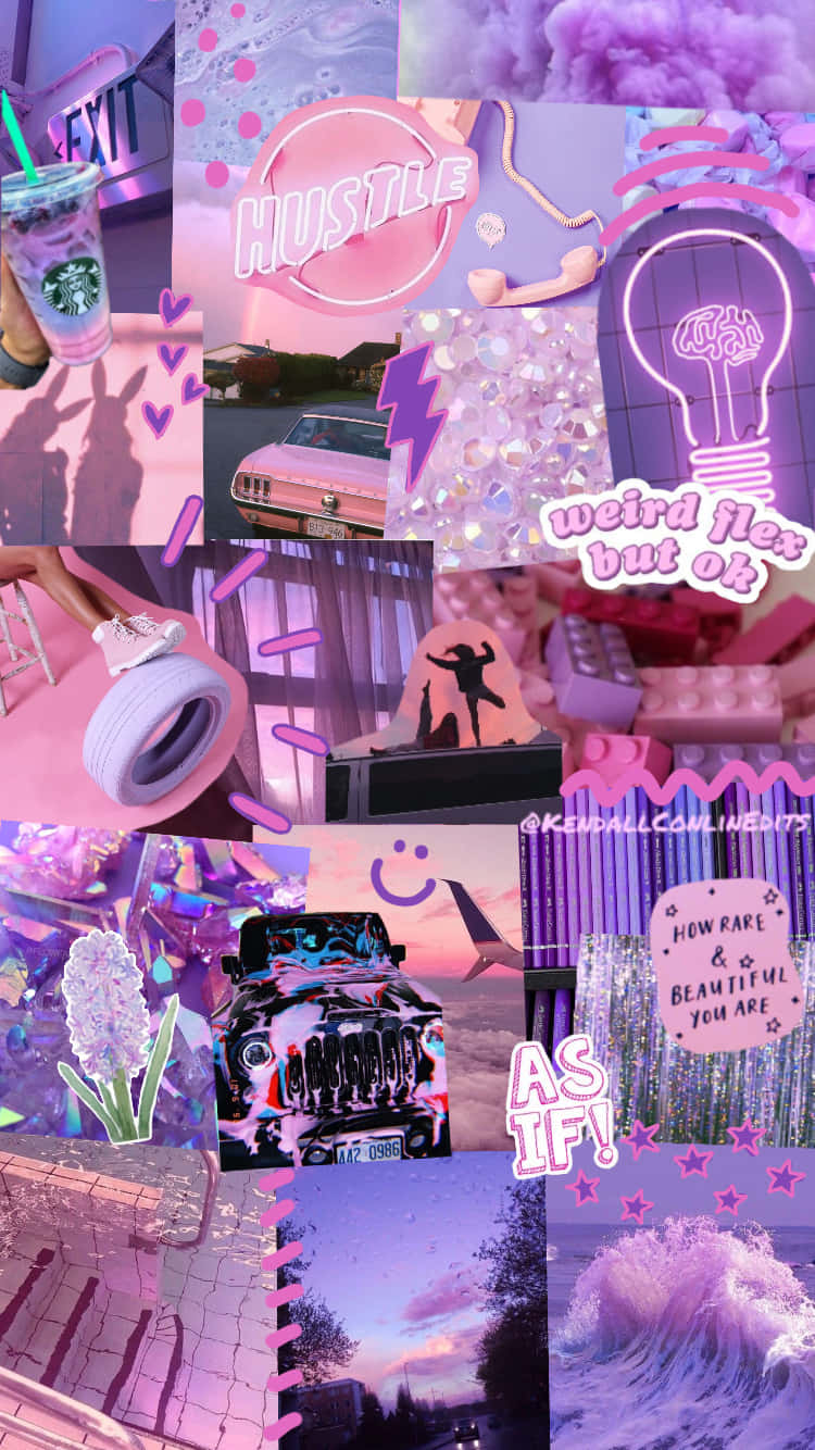 Pink Purple Aesthetic Collage Wallpaper