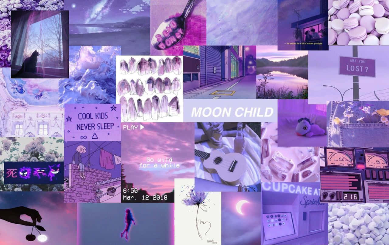 Pink Purple Aesthetic Collage Wallpaper