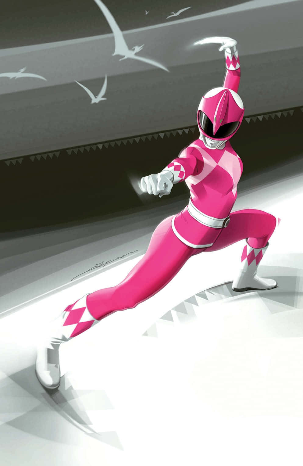 Pink Ranger Action Pose Wallpaper