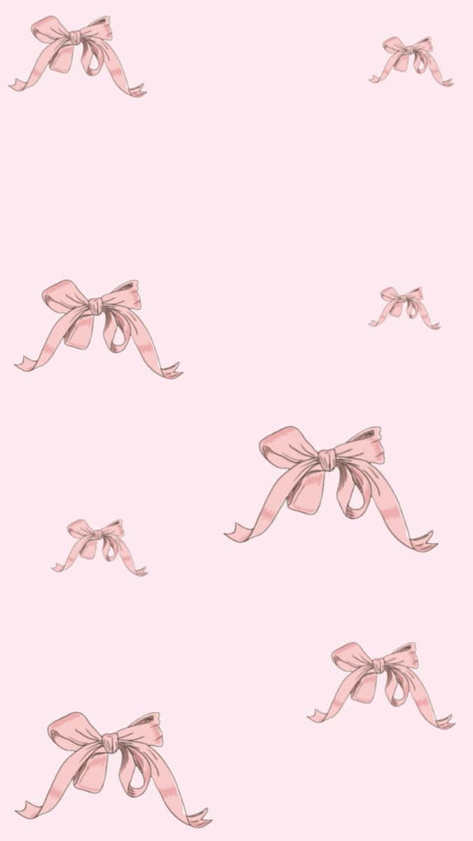 Pink Ribbon Bows Pattern Wallpaper