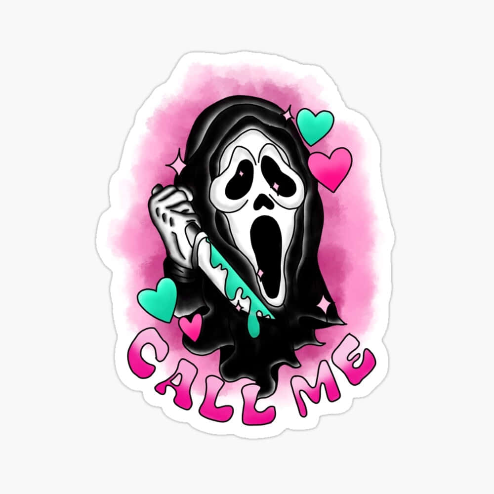 Pink Scream Call Me Sticker Wallpaper