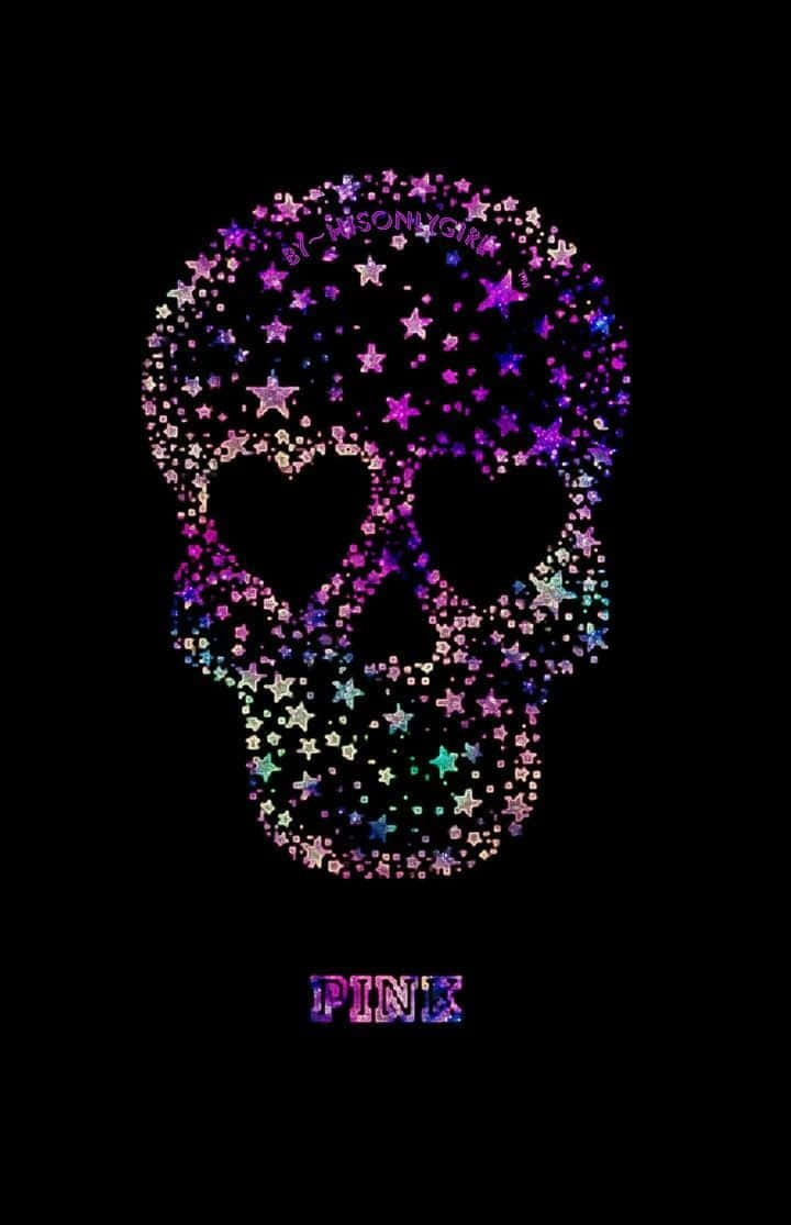 Pink Skull With Mystical Flames Wallpaper