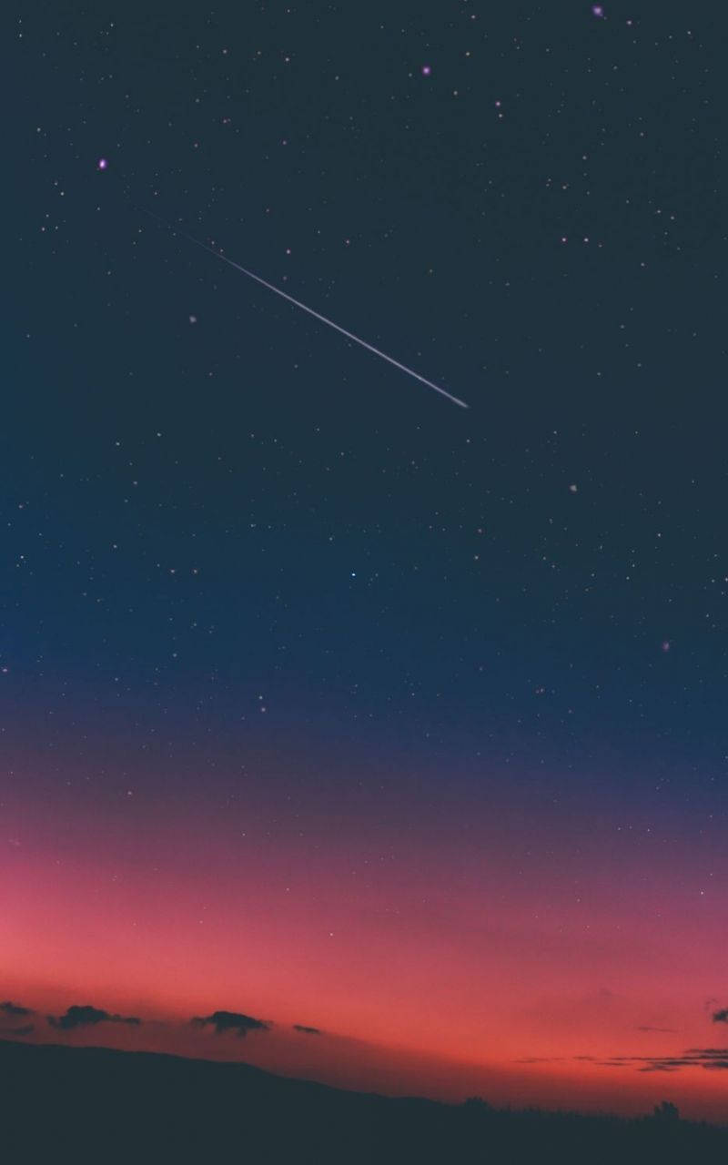 Pink Sky Shooting Star Aesthetic Tablet Wallpaper