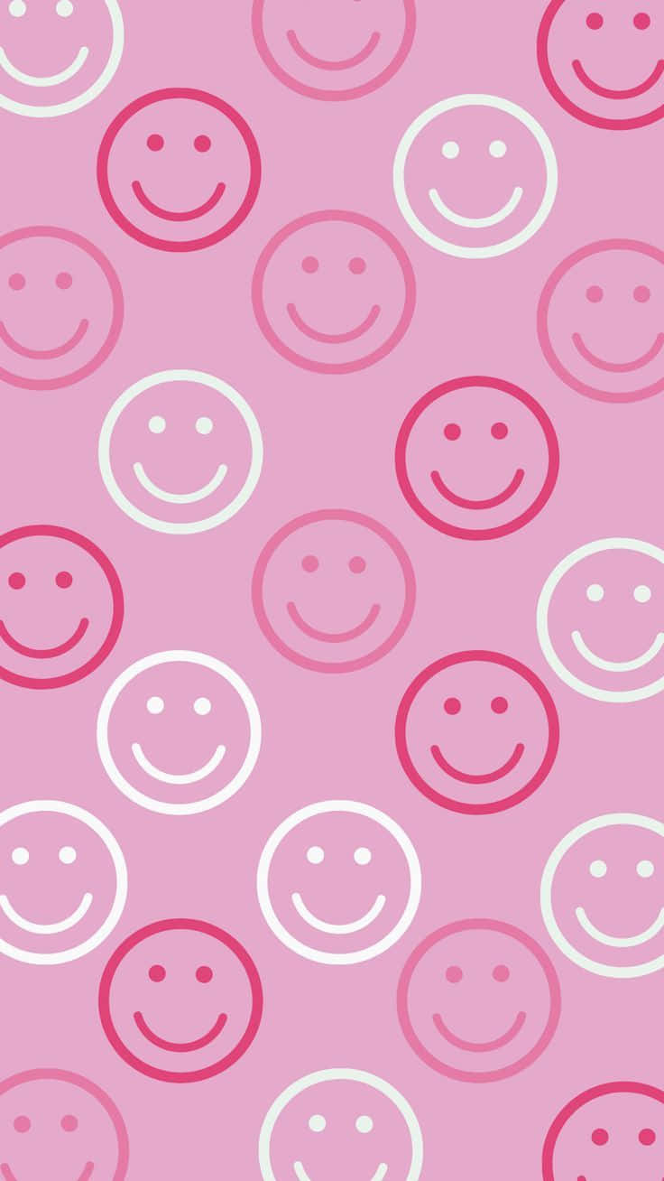 Pink Smiley Face Pattern.jpg Wallpaper