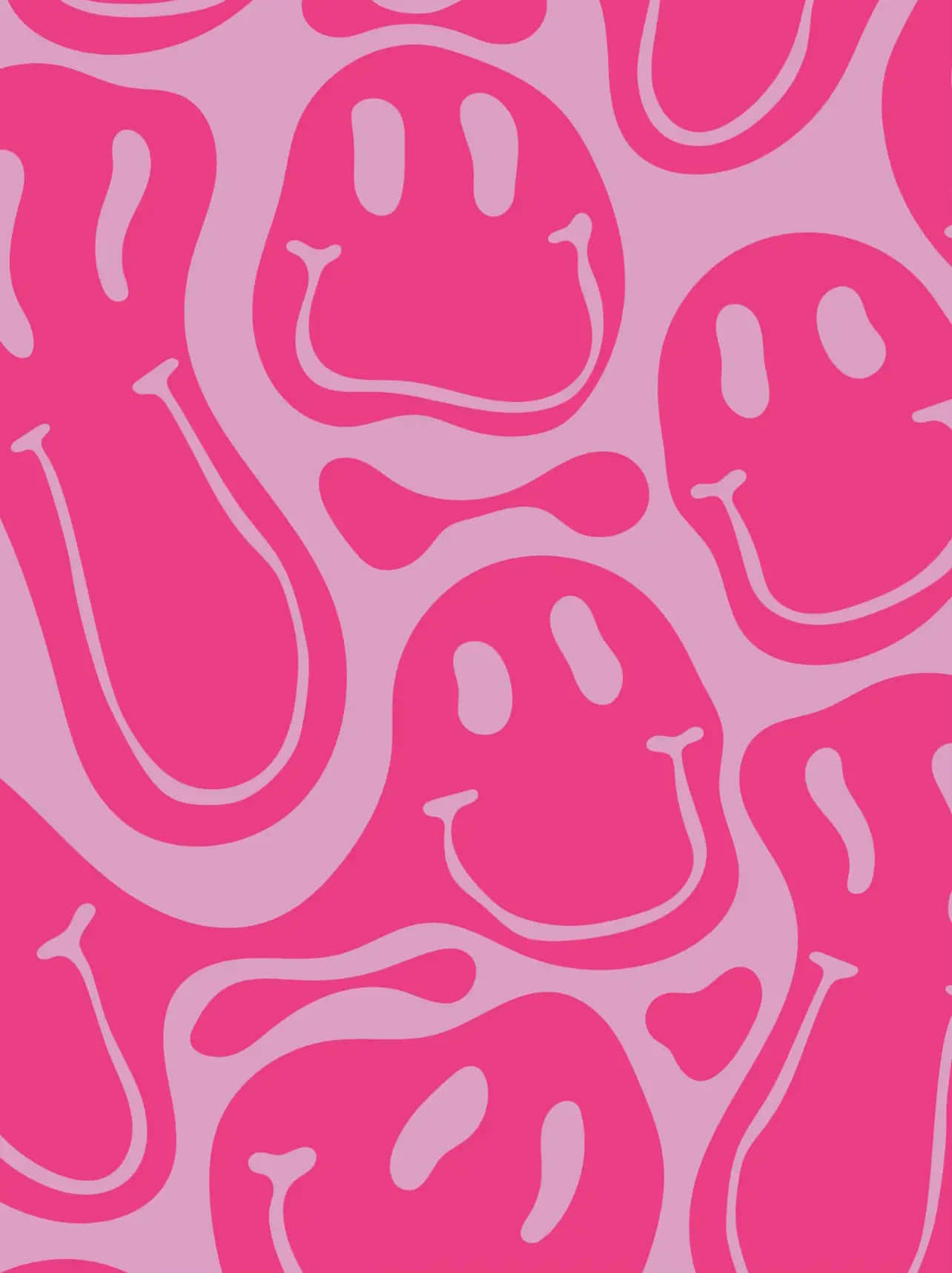 Pink Smiley Face Pattern Wallpaper