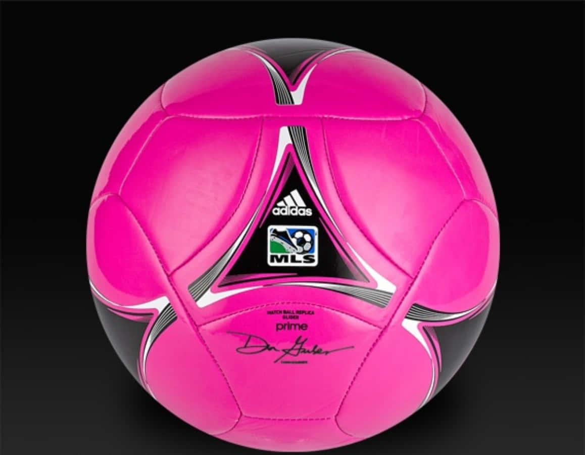 Pink Soccer Ball On Green Grass Wallpaper