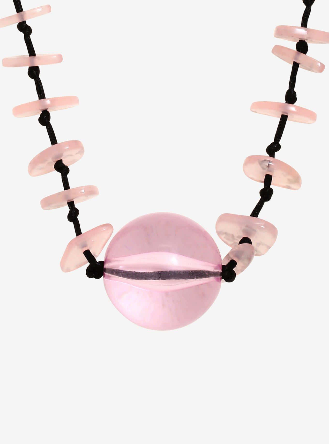 Pink Spherical Jewel Necklace Wallpaper