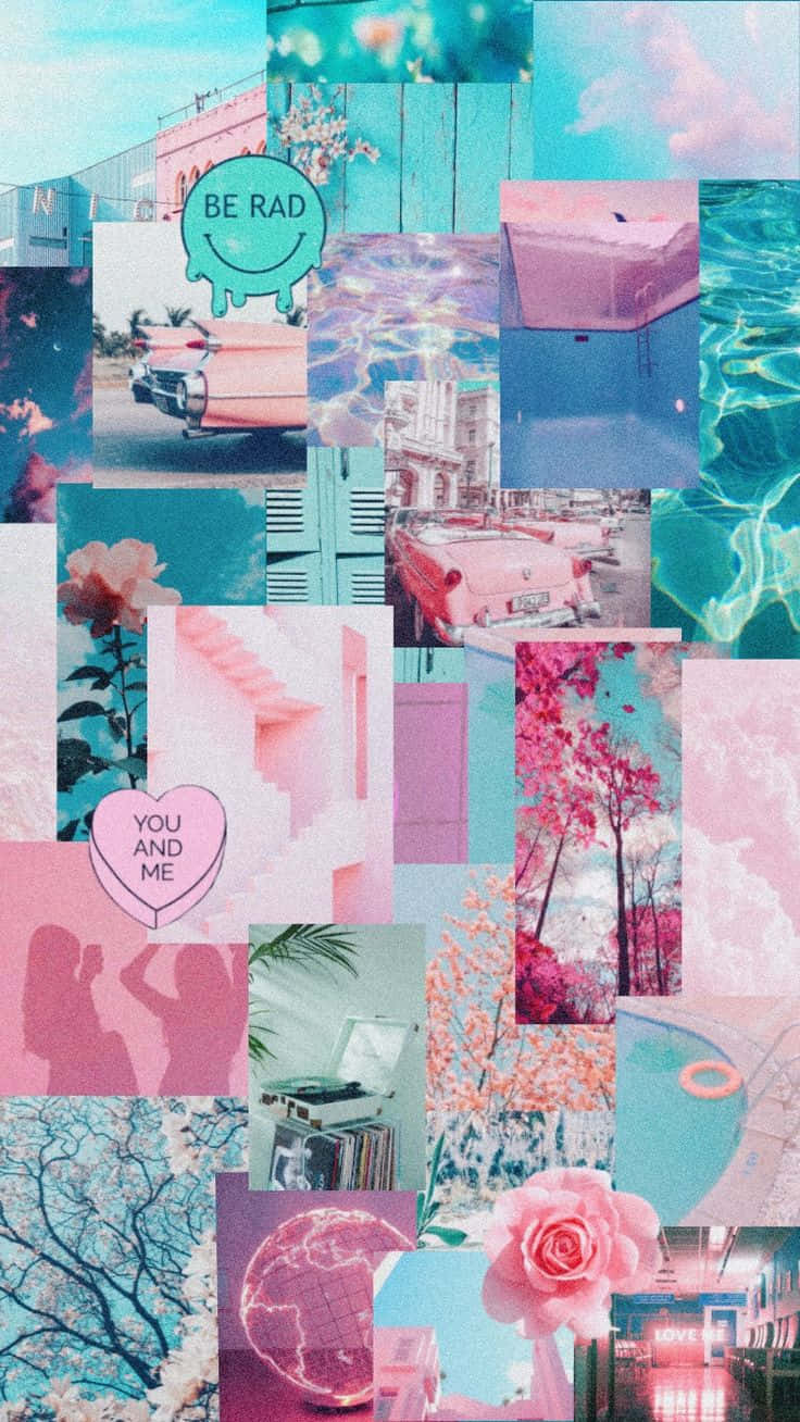 Pink Summer Aesthetic Collage Wallpaper