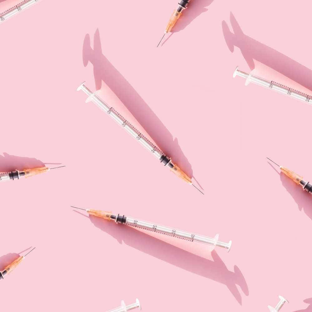 Pink Syringe Pattern Aesthetic Wallpaper