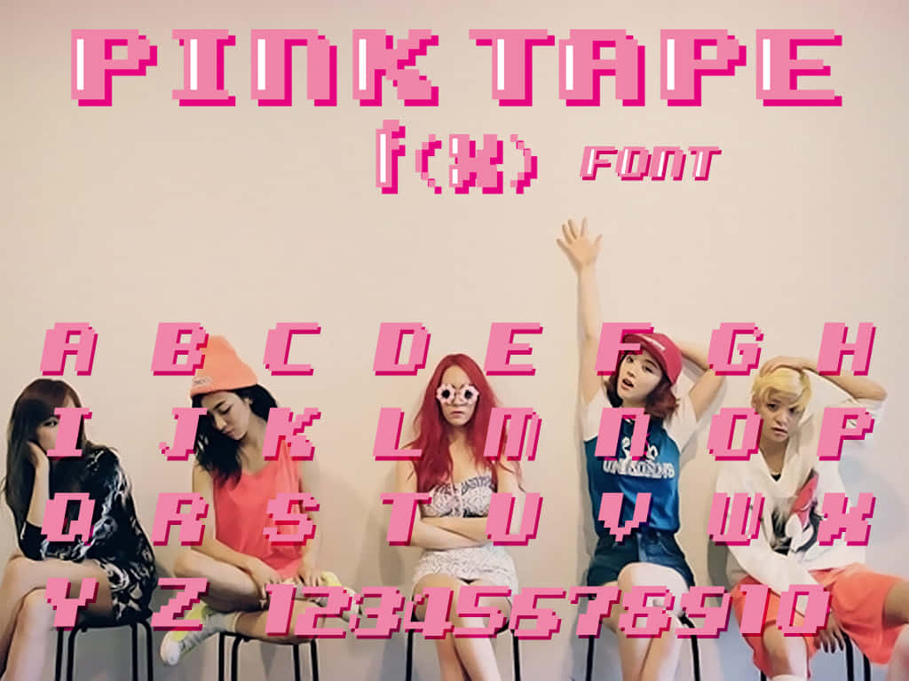 Pink Tape Font Promotion Wallpaper