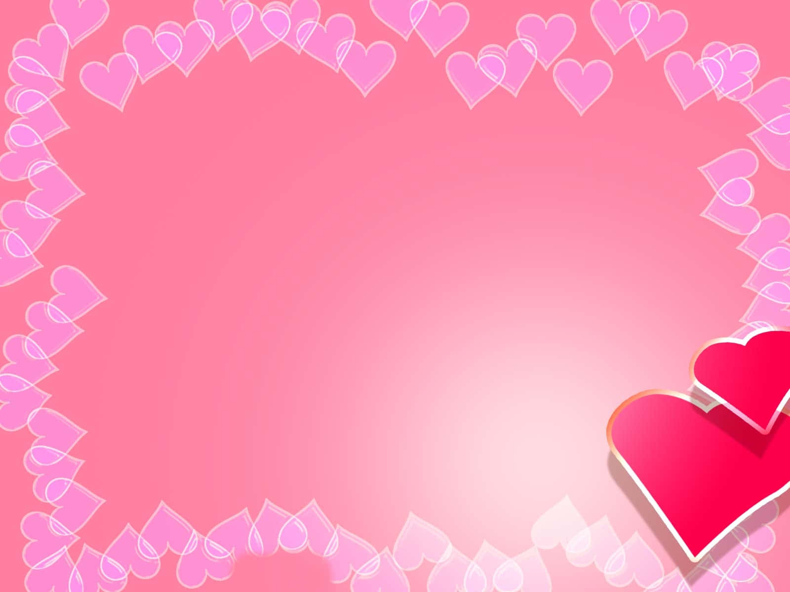 Pink Valentine Day Frames Of Hearts Wallpaper