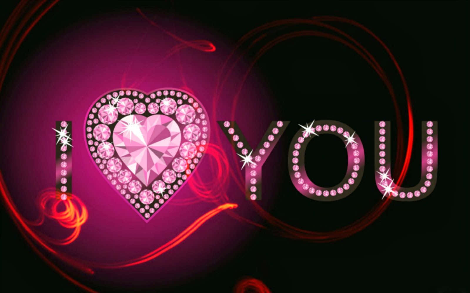 Pink Valentine Day I Love You Art Wallpaper