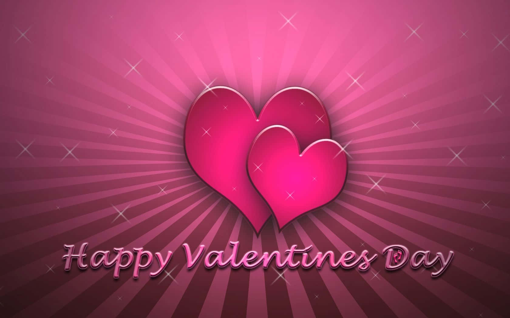 Pink Valentine Day Sparkly Hearts Wallpaper