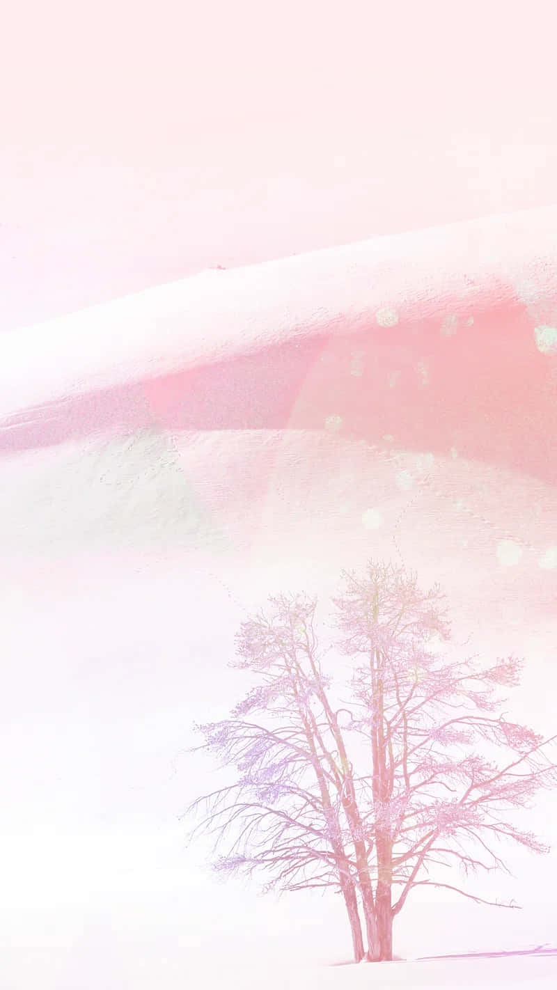 Pink Winter Landscape Aesthetic.jpg Wallpaper