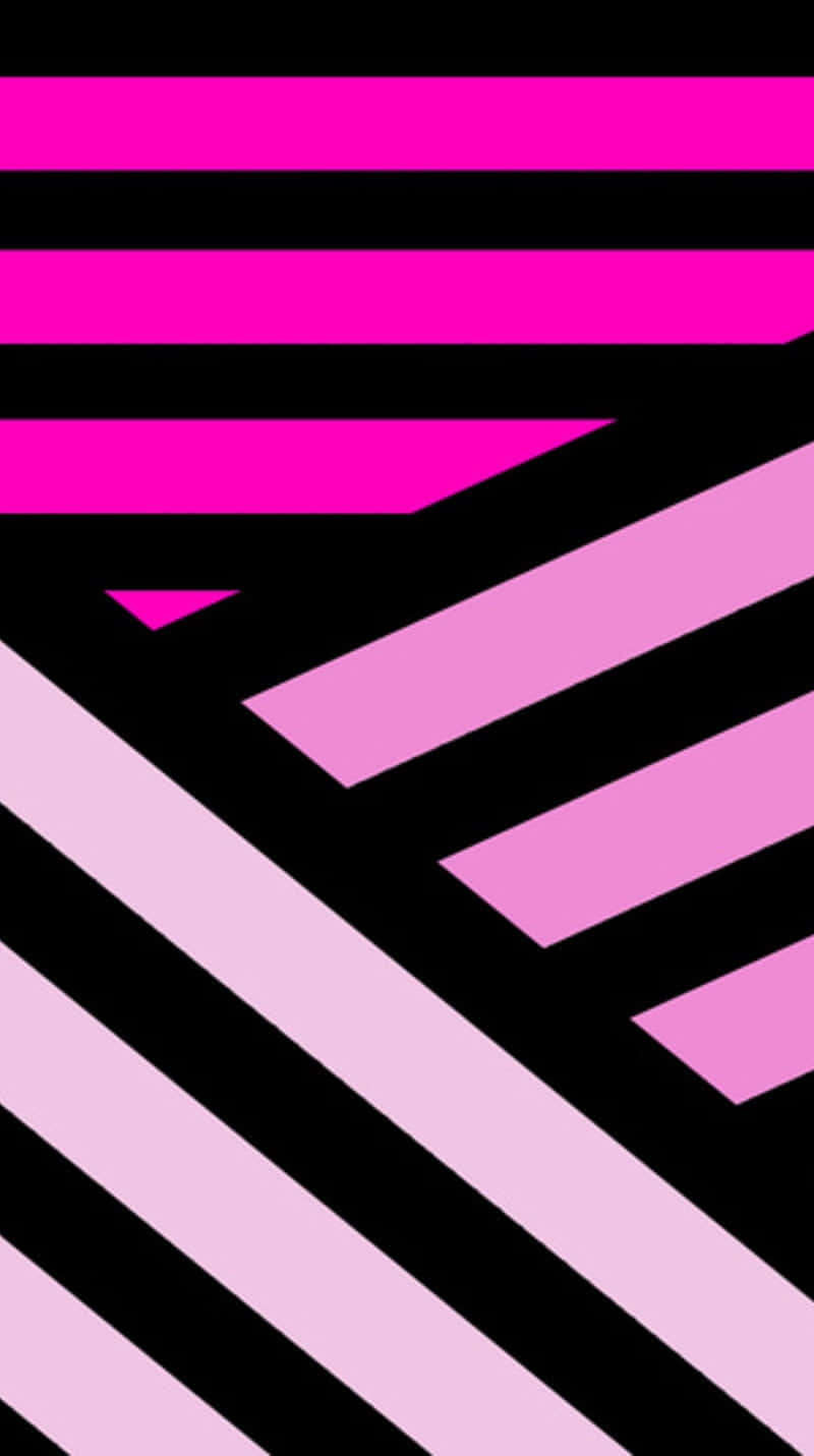 Pinkand Black Abstract Stripes Wallpaper