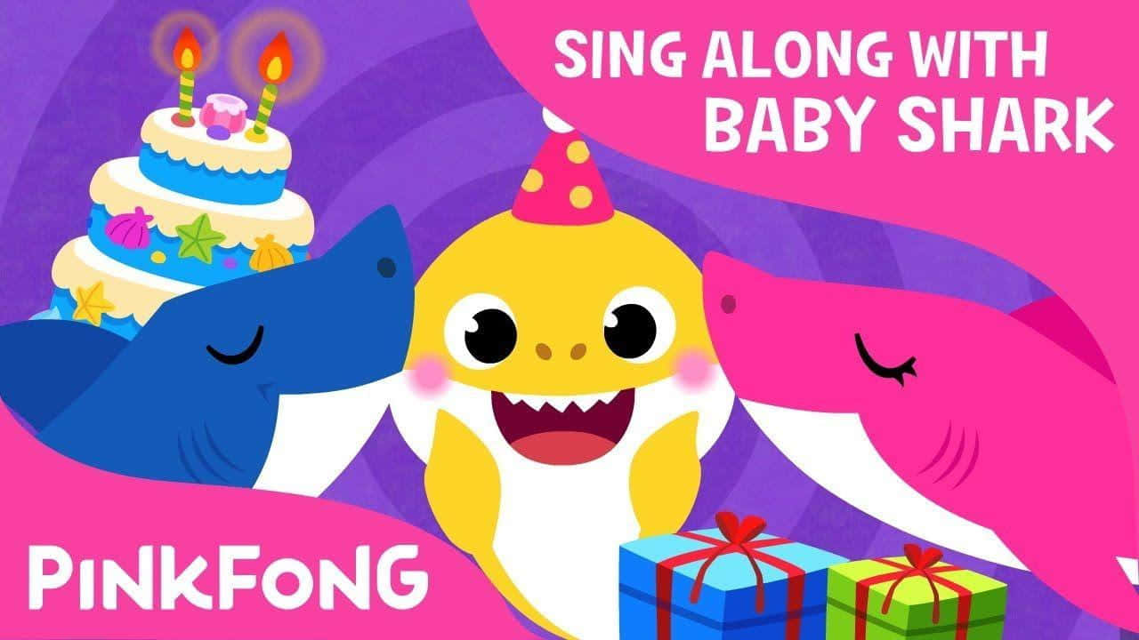 Pinkfong Baby Shark Gets A Kiss Wallpaper