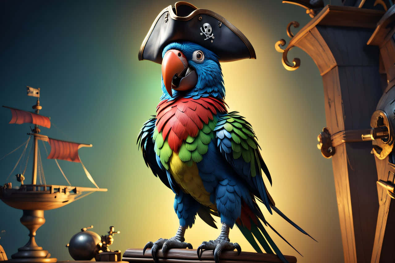 Pirate Parrot Captain Adventure Wallpaper