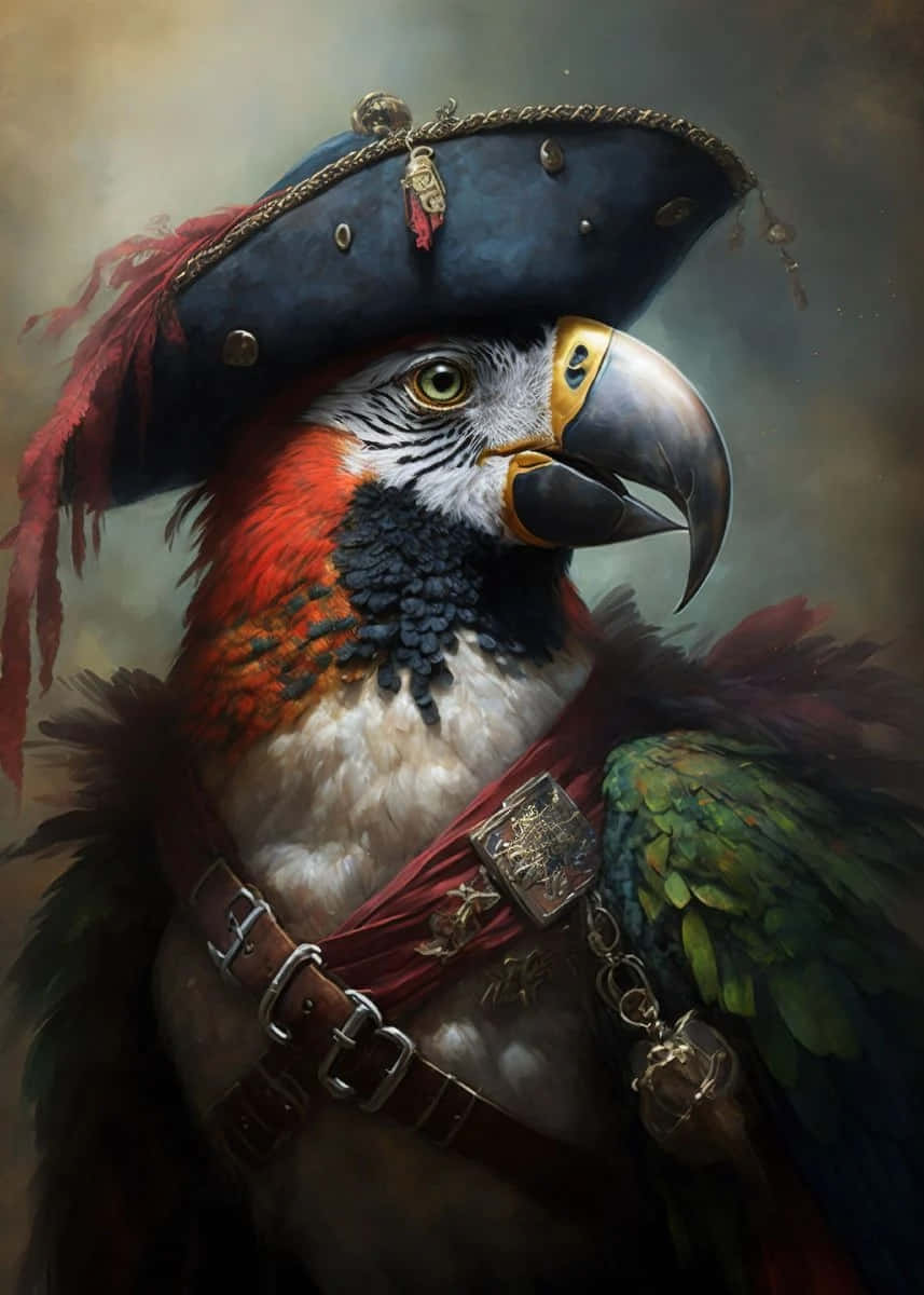 Pirate Parrot Captain Artwork Wallpaper