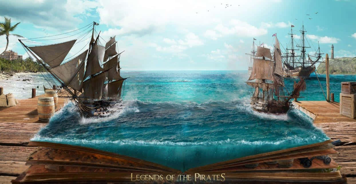 Pirate Ships_ Fantasy Seascape Wallpaper