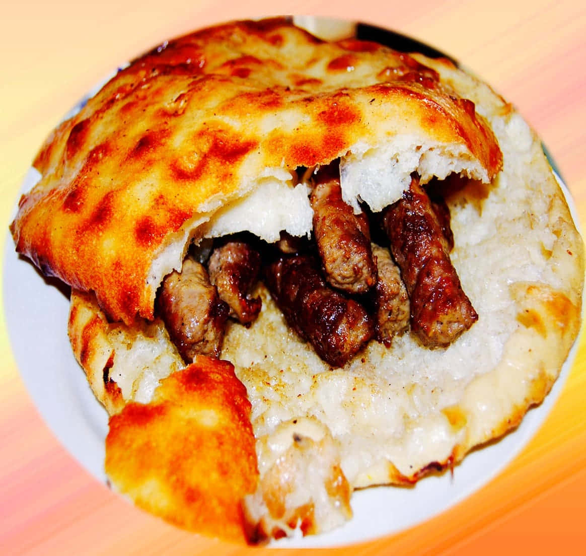 Pita Bread With Grilled Ćevapi Wallpaper