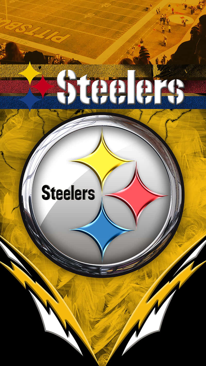 Pittsburgh Steelers Logo Against A Black And Yellow Background Wallpaper