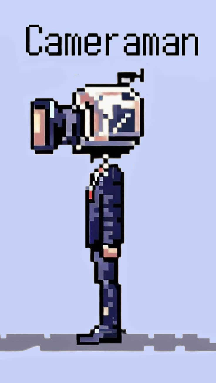 Pixelated Cameraman Artwork Wallpaper