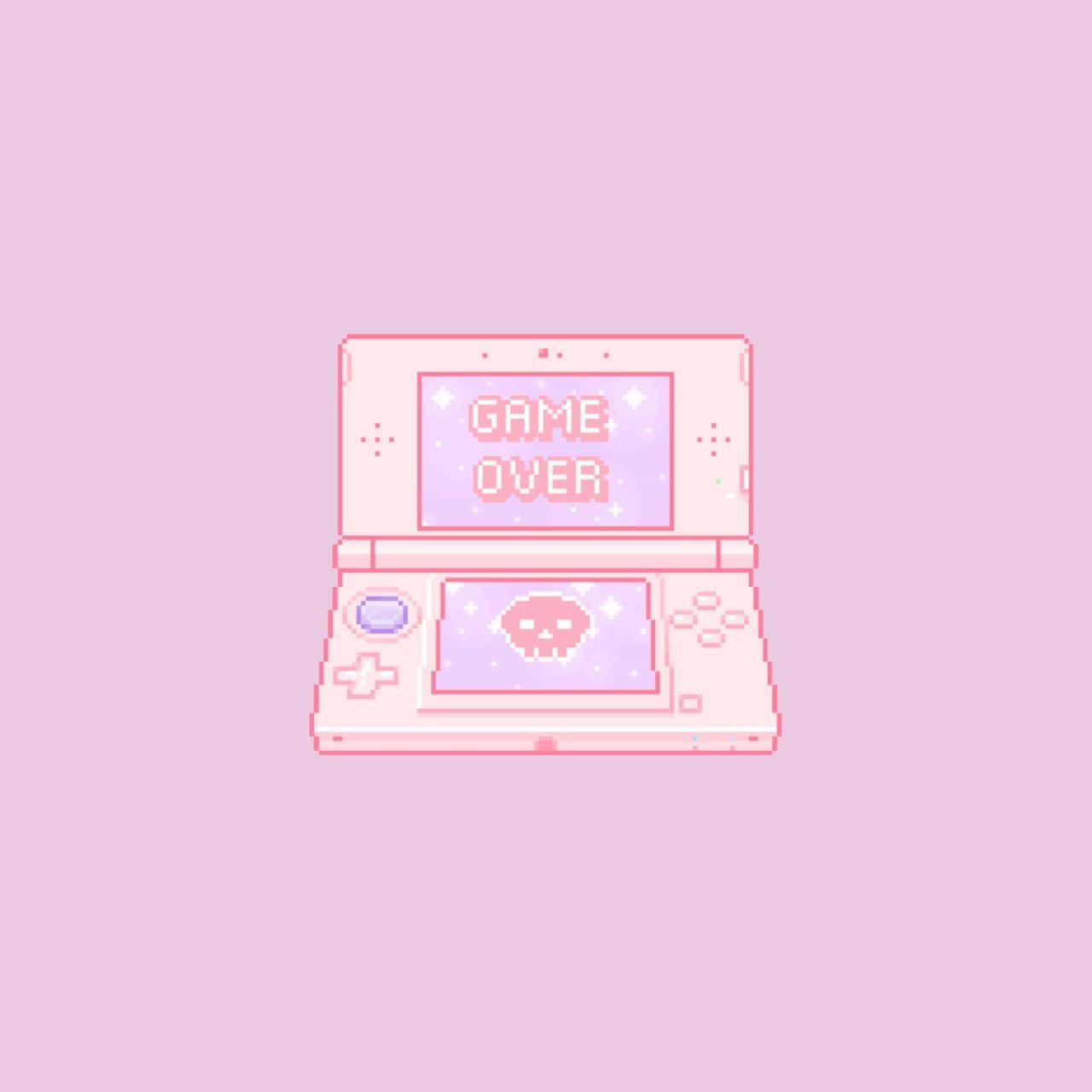 Pixelated Pink Game Over Screen Wallpaper