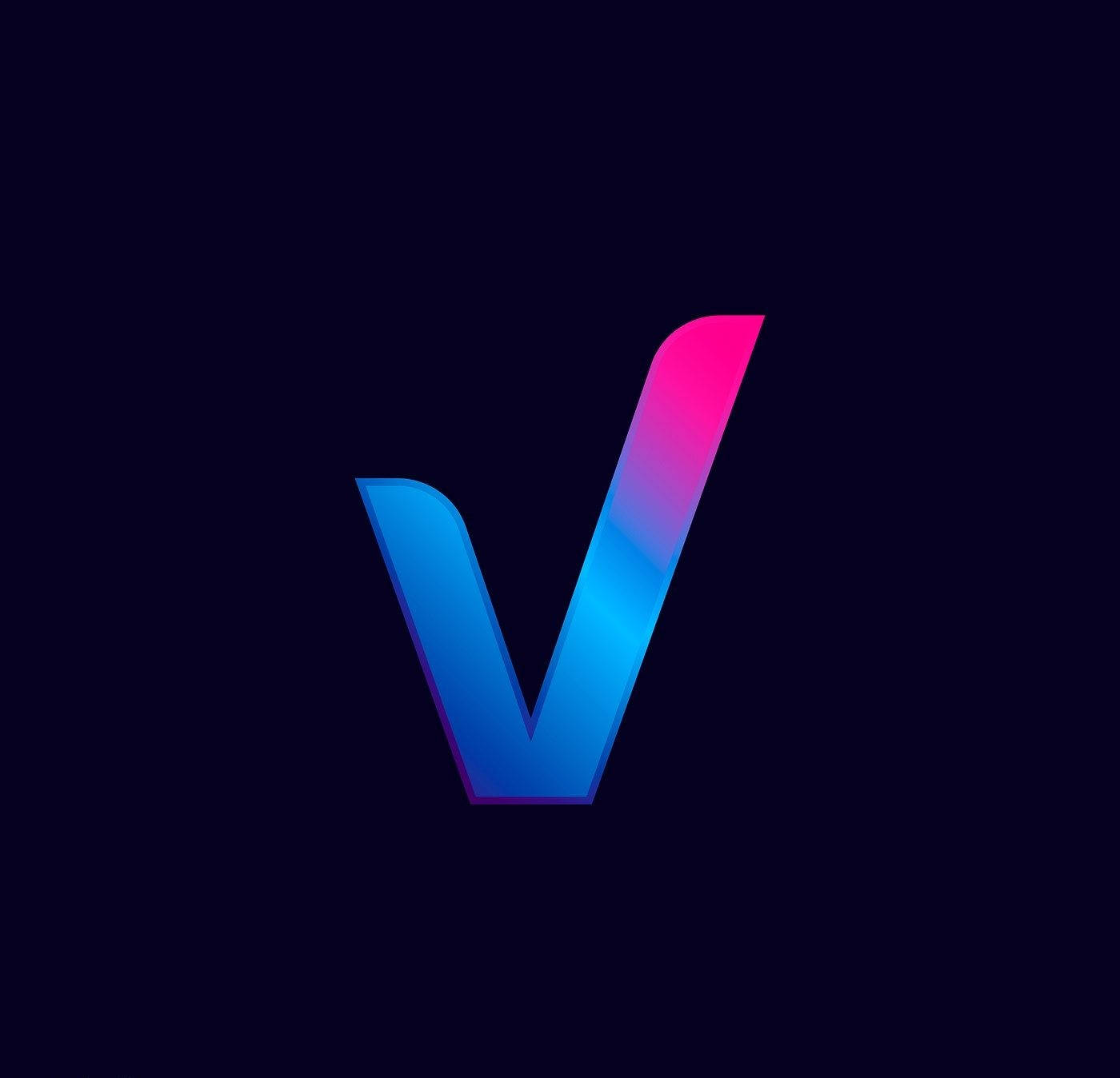 Plain Blue And Pink Letter V Wallpaper