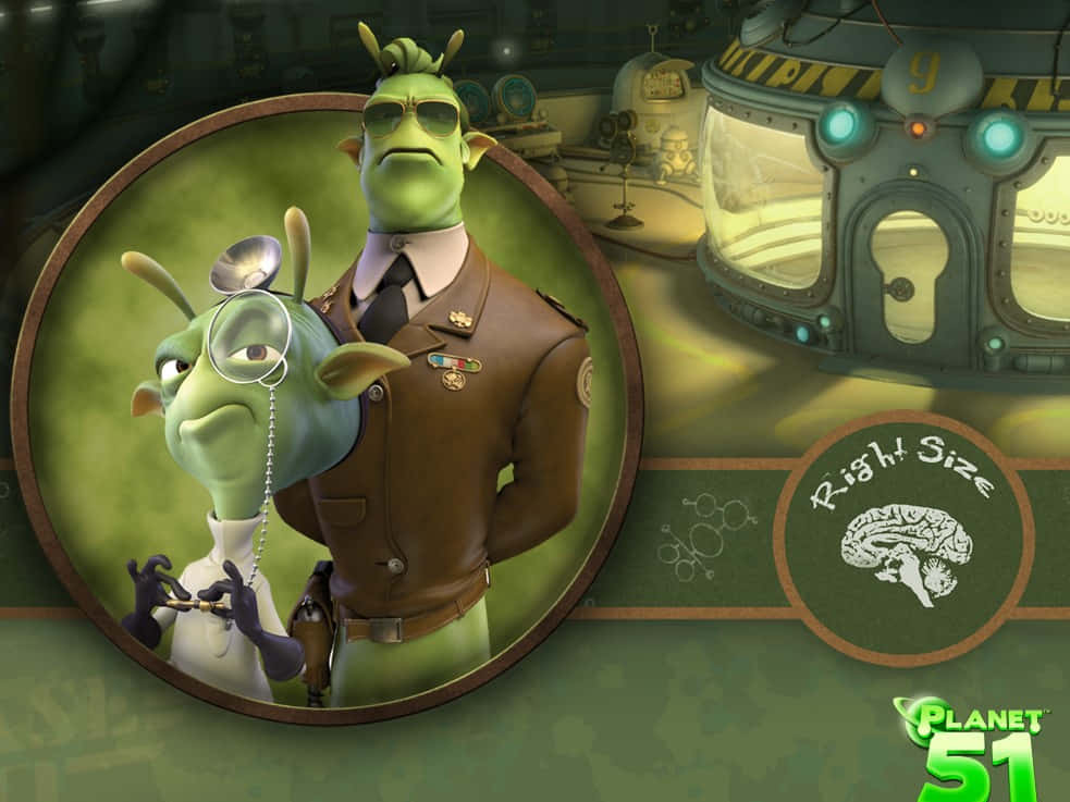 Planet 51 Professor Kipple And General Grawl Wallpaper