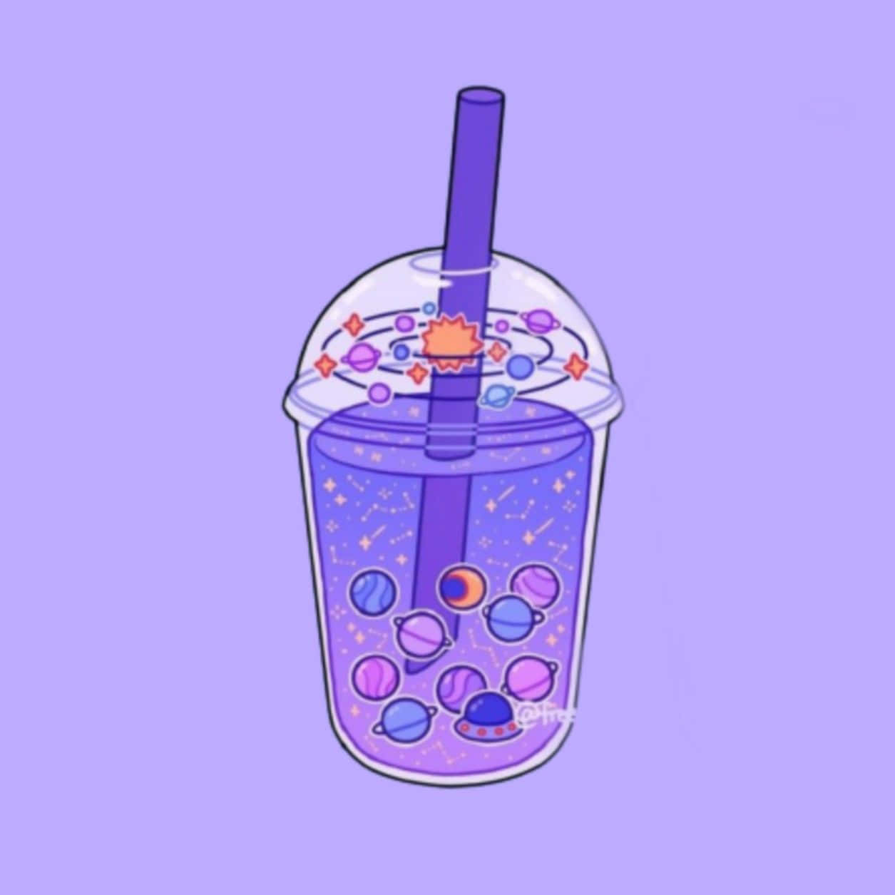 Planet Plastic Boba Tea Wallpaper