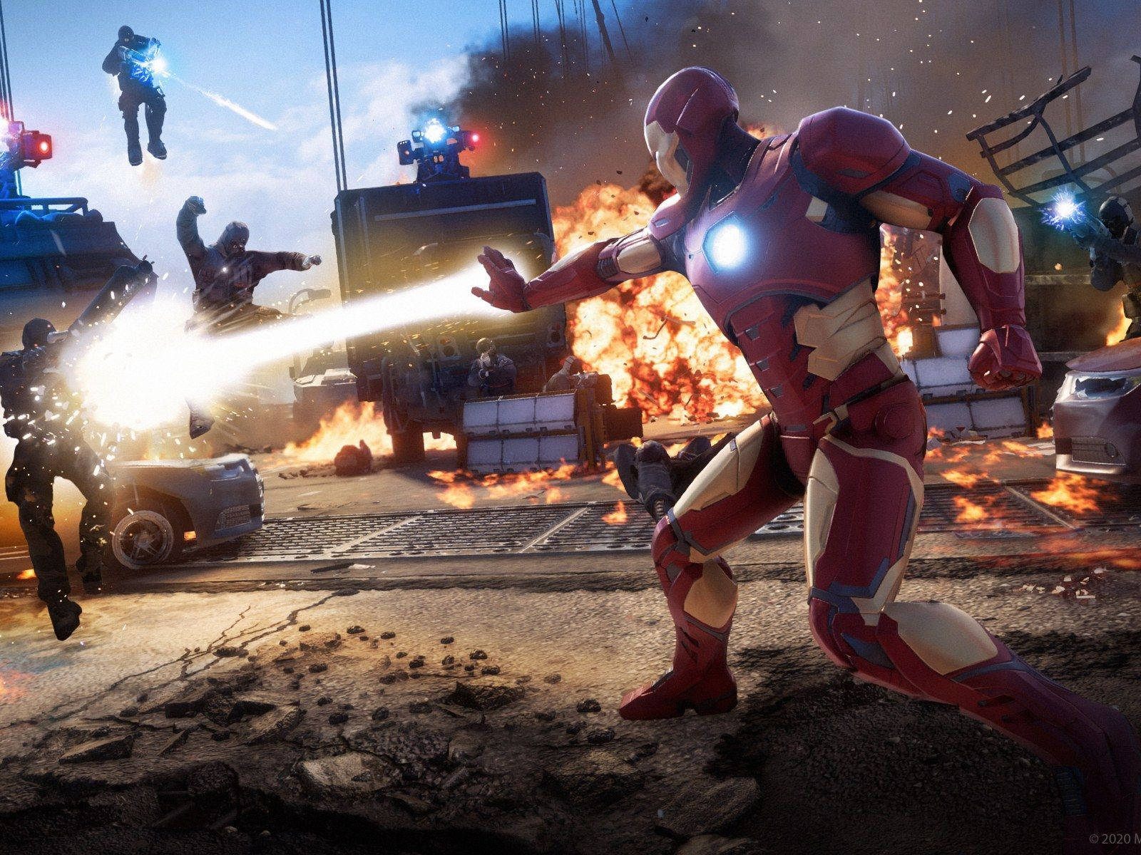 Play The Epic Avengers Game For Playstation4 On The Big Screen. Wallpaper