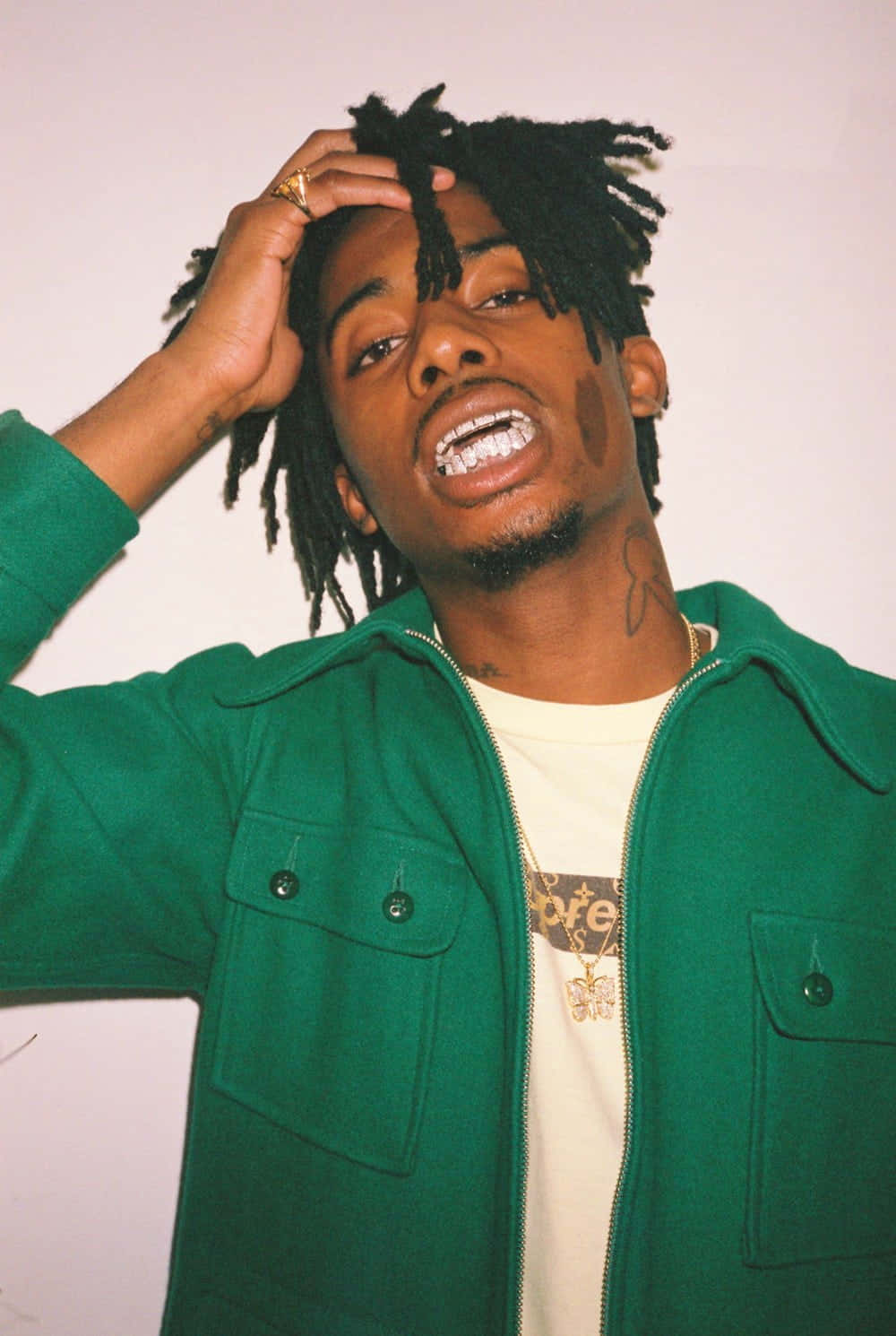 Playboi Carti Green Jacket Portrait Wallpaper