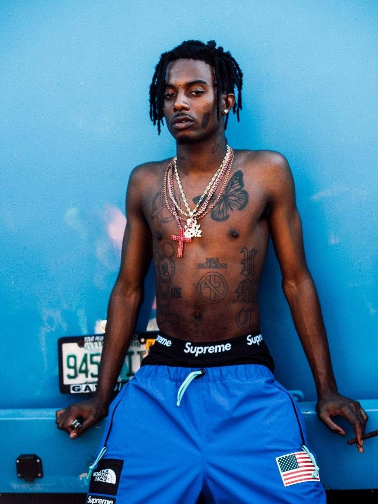 Playboi Carti Wearing Blue Wallpaper