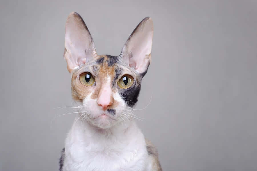 Playful And Elegant Cornish Rex Cat Wallpaper