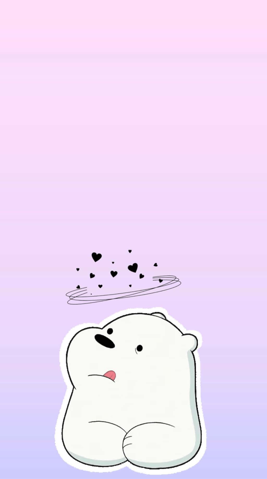 Playful Cartoon Polar Bear Wallpaper