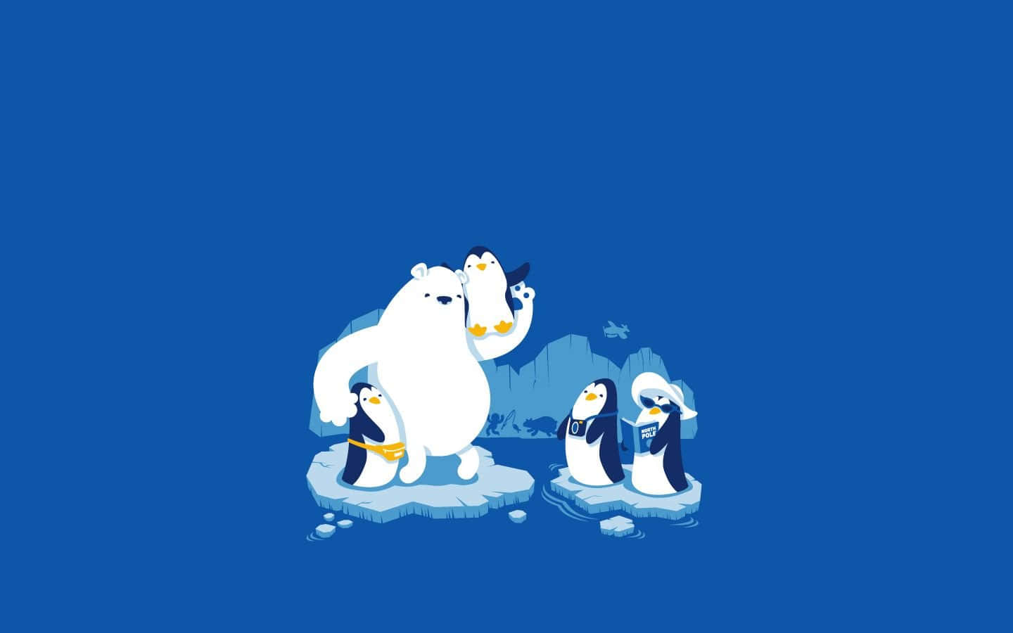 Playful Cartoon Polar Bear Wallpaper