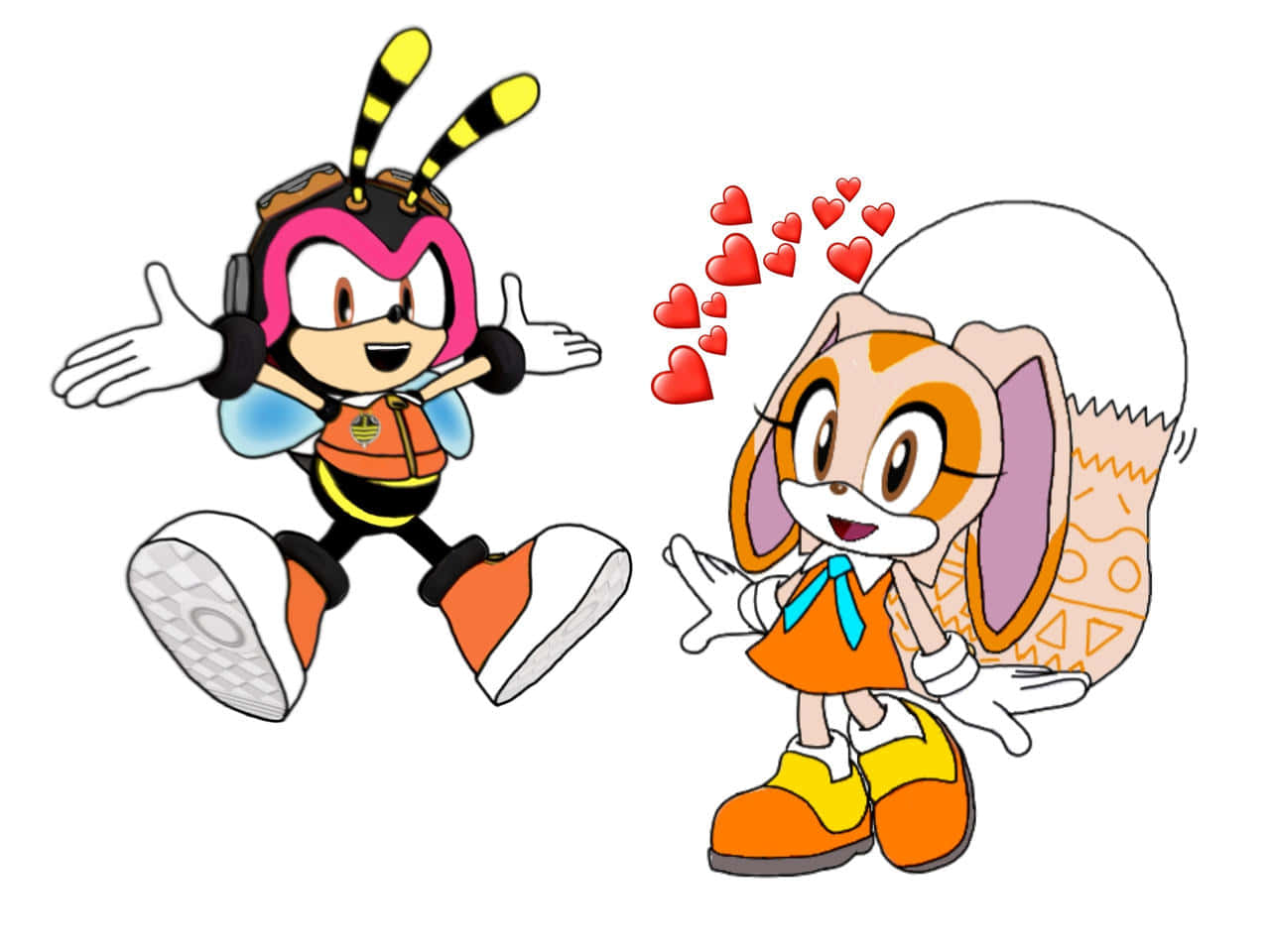 Playful Charmy Bee Flying In Action Wallpaper