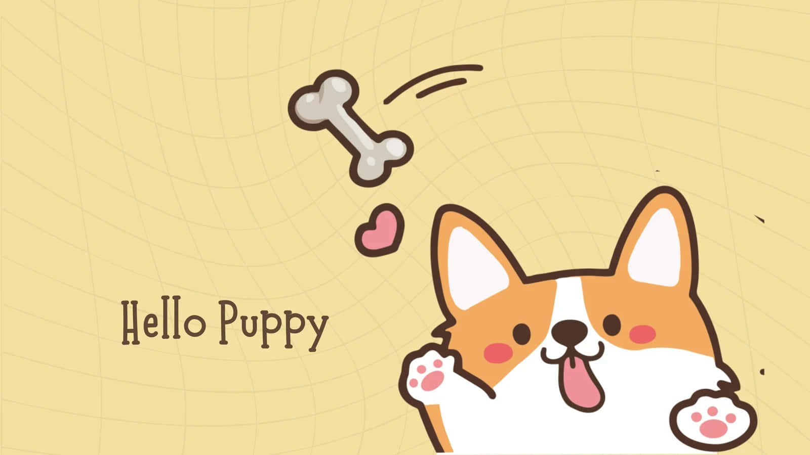 Playful_ Corgi_ Cartoon Wallpaper