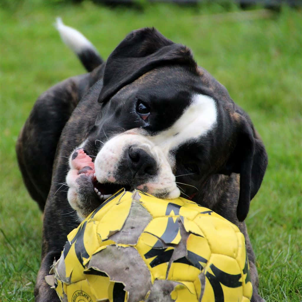 Playful Dog With Ball.jpg Wallpaper