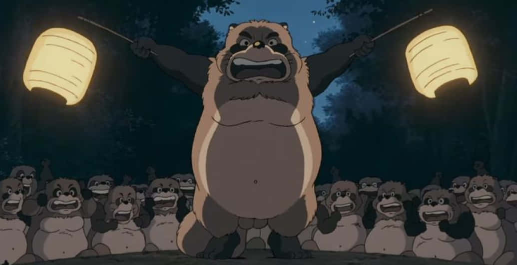 Playful Tanuki Of Pom Poko Wallpaper