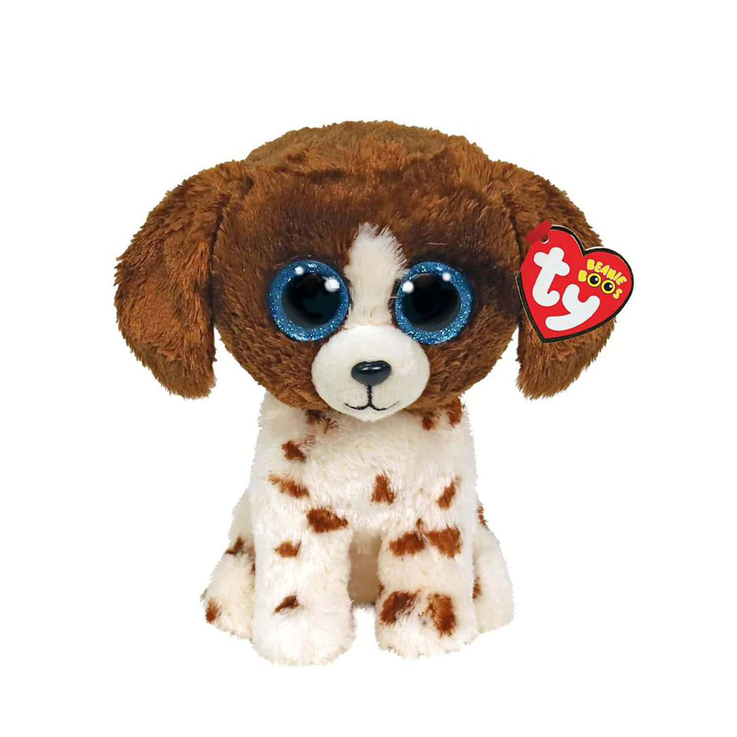 Plush Brownand White Toy Dogwith Blue Eyes Wallpaper