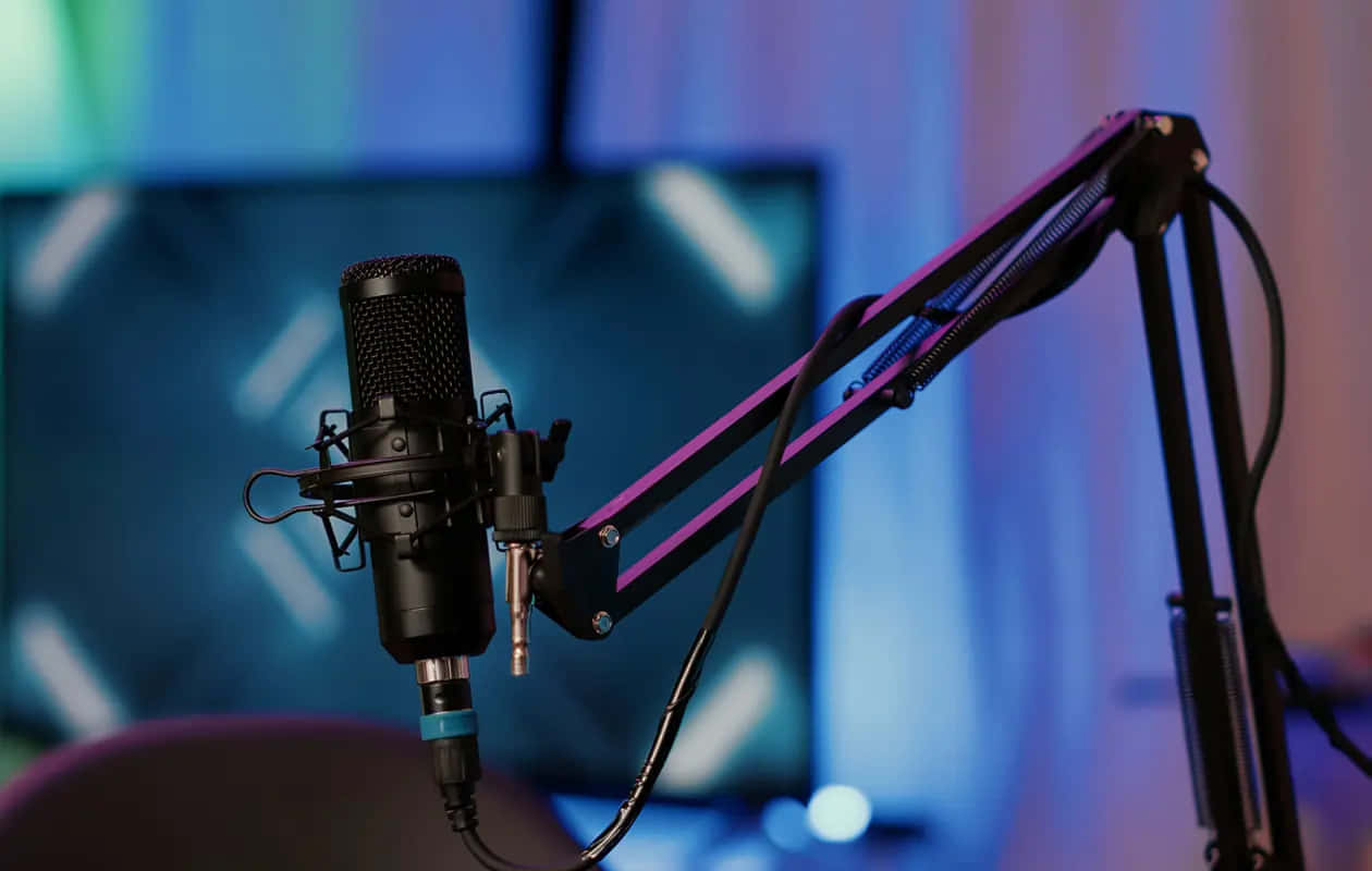 Podcast Studio Microphone Setup Wallpaper