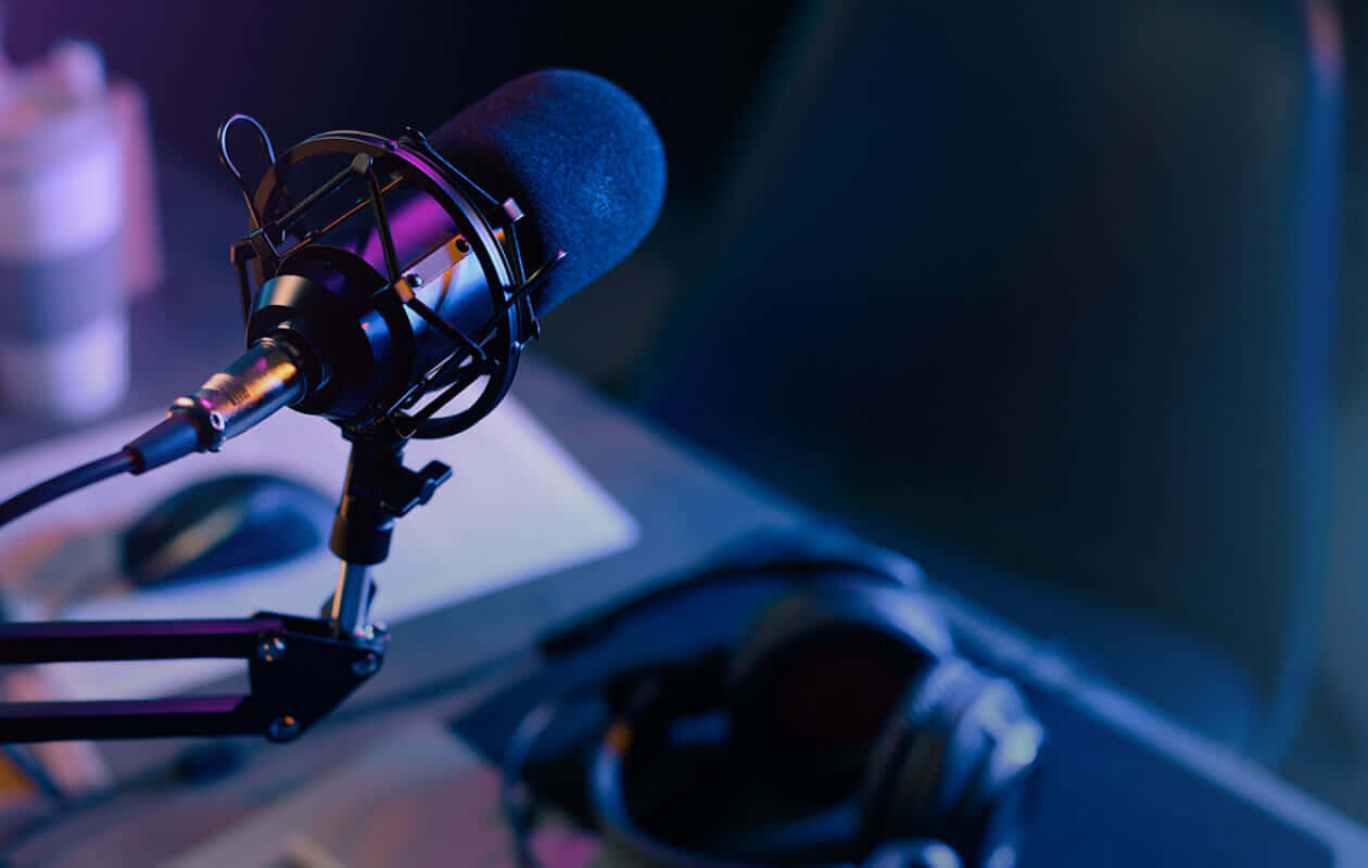 Podcast Studio Microphone Setup Wallpaper