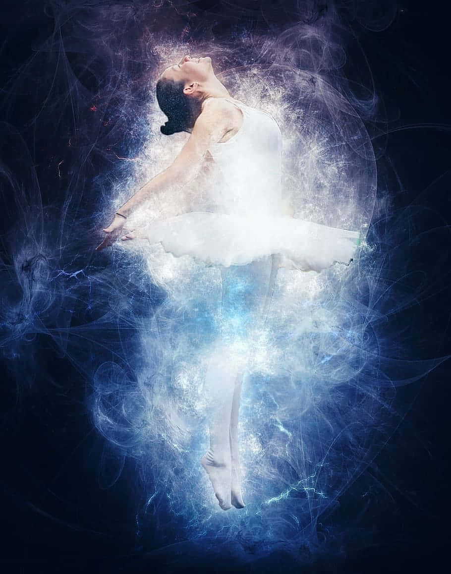 Poised Ballerina Girl Smoke Art Wallpaper