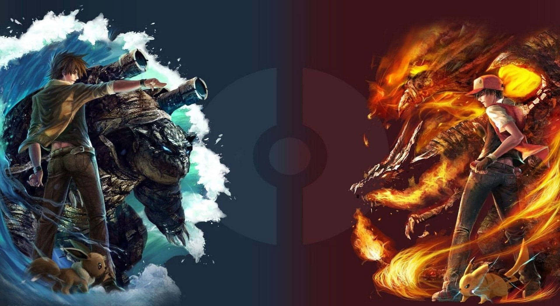 Pokemon Aesthetics Blastoise And Charizard Wallpaper