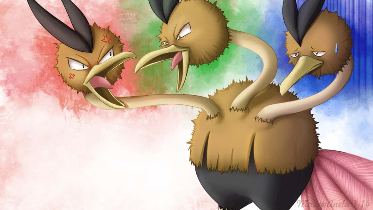 Pokemon Dodrio Heads Arguing Wallpaper