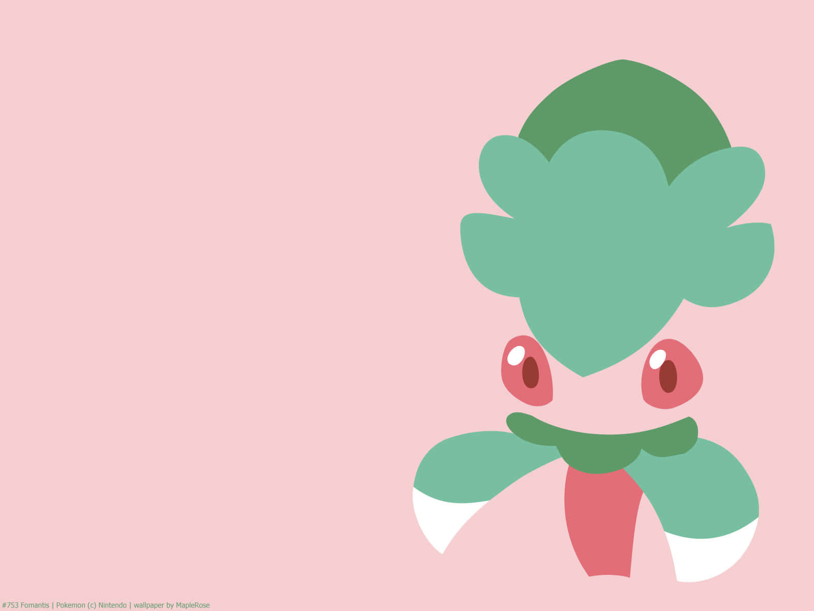 Pokémon Fomantis Pink Minimal Wallpaper