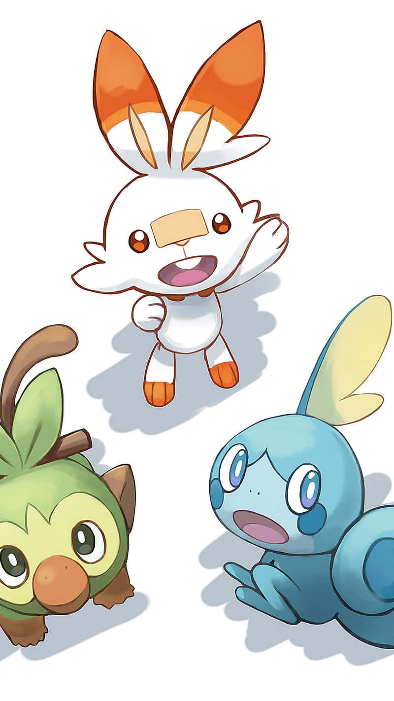 Pokemon_ Grookey_ Scorbunny_ Sobble_ Artwork Wallpaper